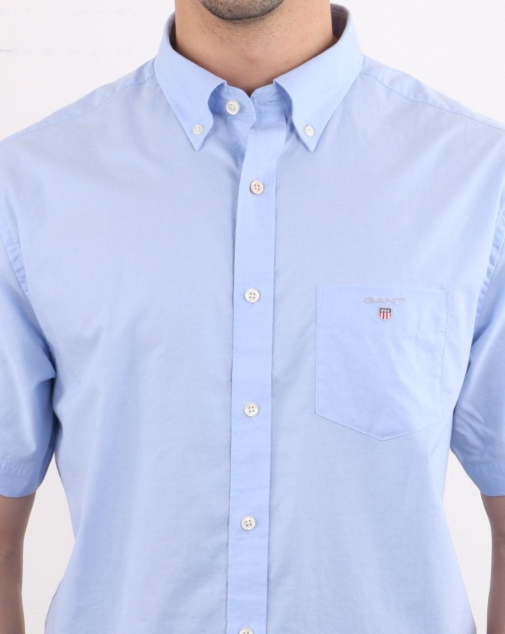 Gant Broadcloth Short Sleeve Shirt Hamptons Blue