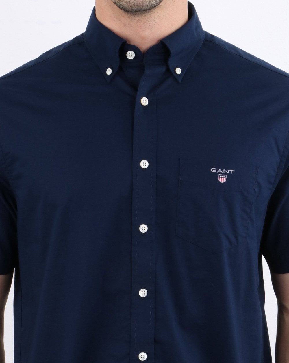 Gant Broadcloth Short Sleeve Shirt Navy