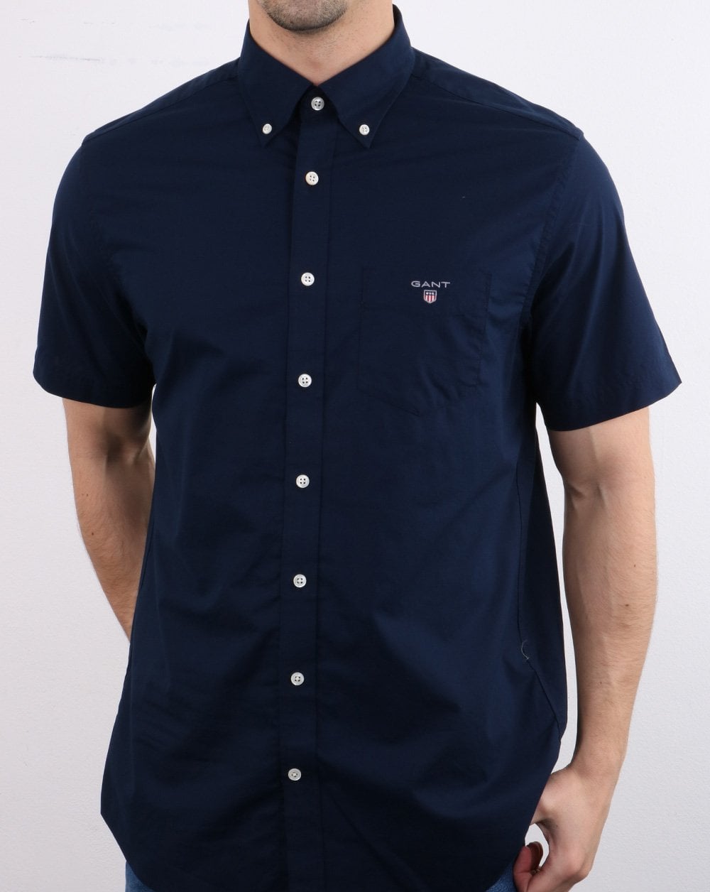 Gant Broadcloth Short Sleeve Shirt Navy