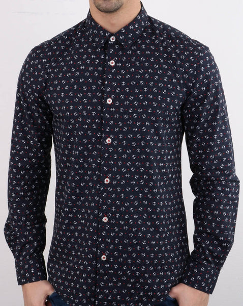 Benetton Long Sleeve Shirt Navy