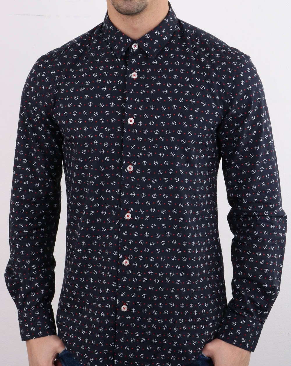 Benetton Long Sleeve Shirt Navy