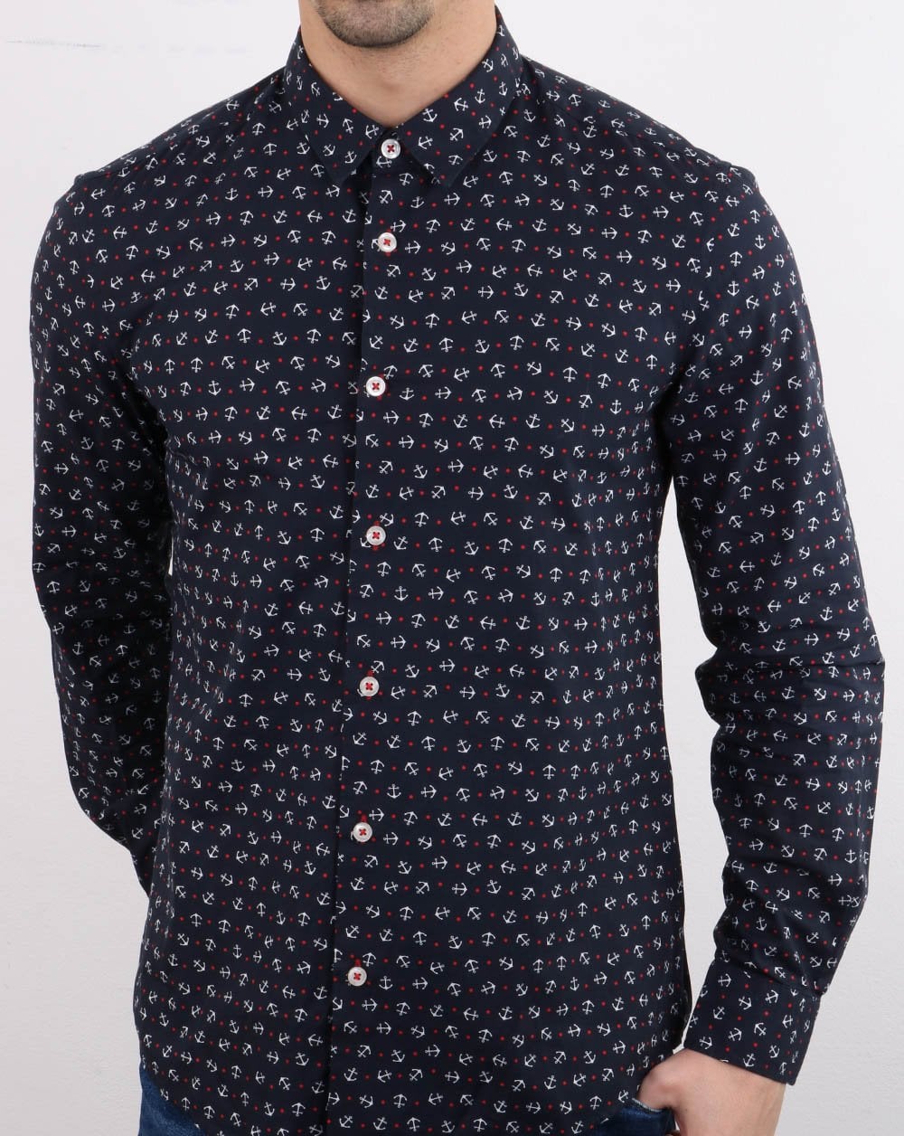 Benetton Long Sleeve Shirt Navy