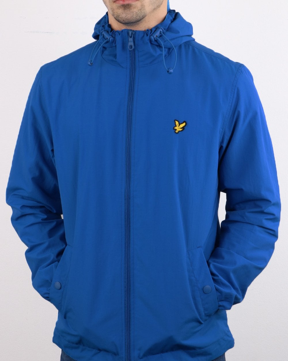 Lyle And Scott Zip Through Hooded Jacket Cobalt Blue