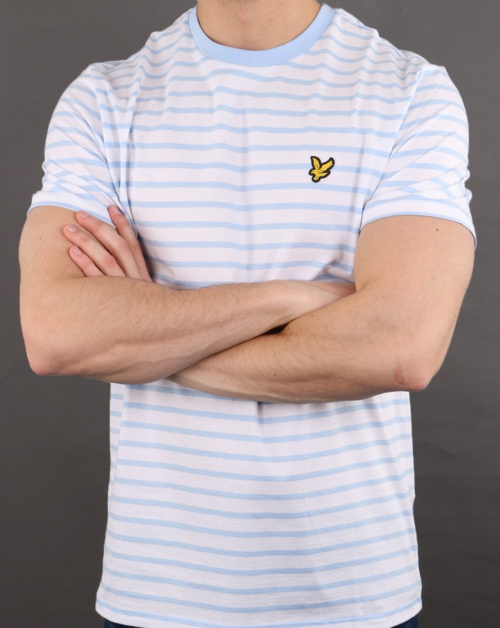 Lyle And Scott Breton Stripe T-shirt Sky Blue/white