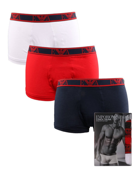 Emporio Armani 3 Pack Boxer Shorts Marine/red/white
