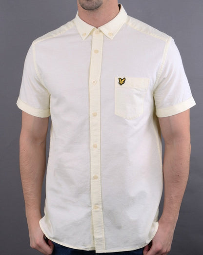 Lyle And Scott Short Sleeve Oxford Shirt Buttercream