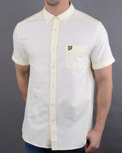 Lyle And Scott Short Sleeve Oxford Shirt Buttercream