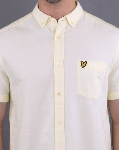 Lyle And Scott Short Sleeve Oxford Shirt Buttercream