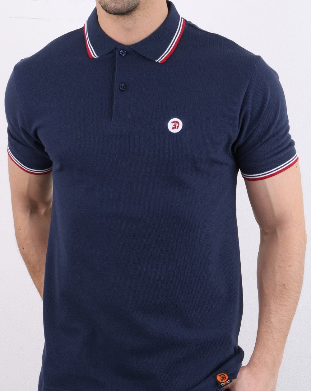 Trojan Classic Tipped Polo Shirt Navy