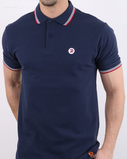Trojan Classic Tipped Polo Shirt Navy