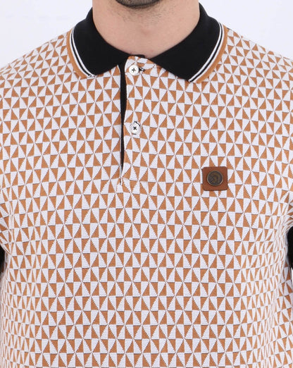 Trojan Diamond Jacquard Polo Shirt Black