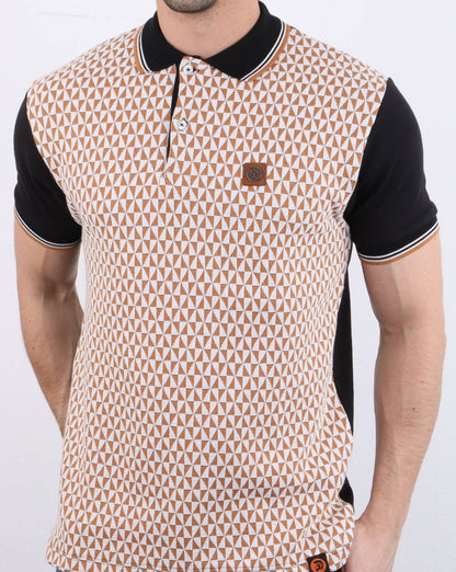 Trojan Diamond Jacquard Polo Shirt Black
