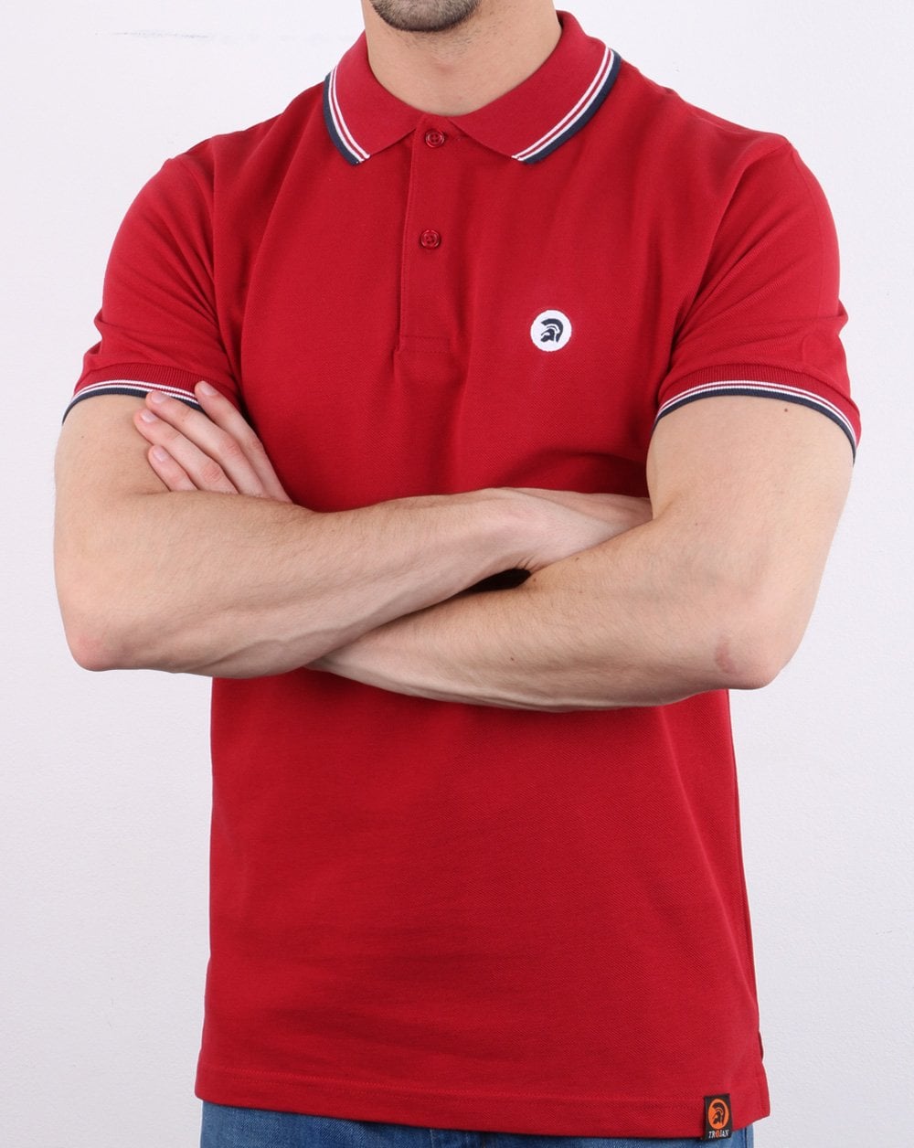 Trojan Classic Tipped Polo Shirt Red