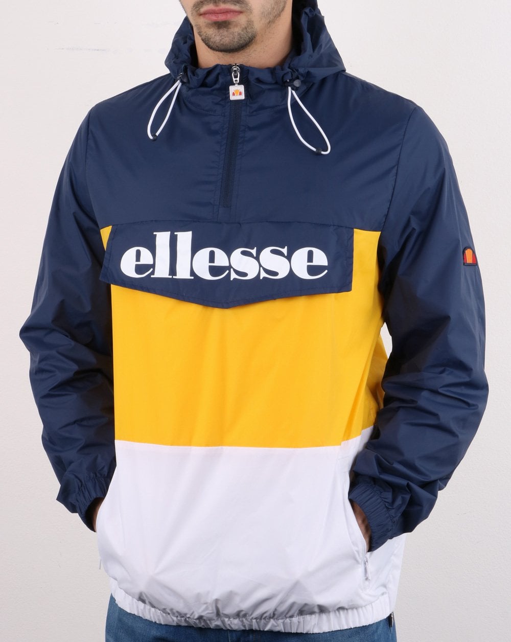 Ellesse 3 colour Jacket Navy/Yellow/White