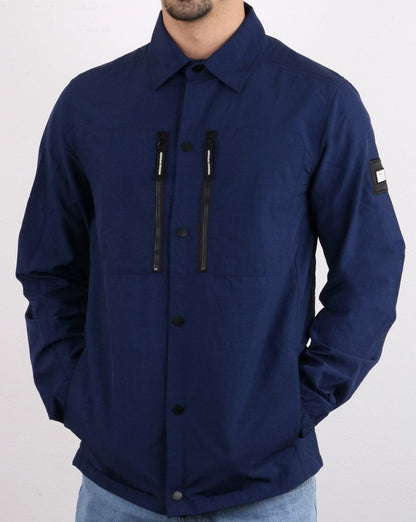 Weekend Offender Zip Pocket Overshirt Navy