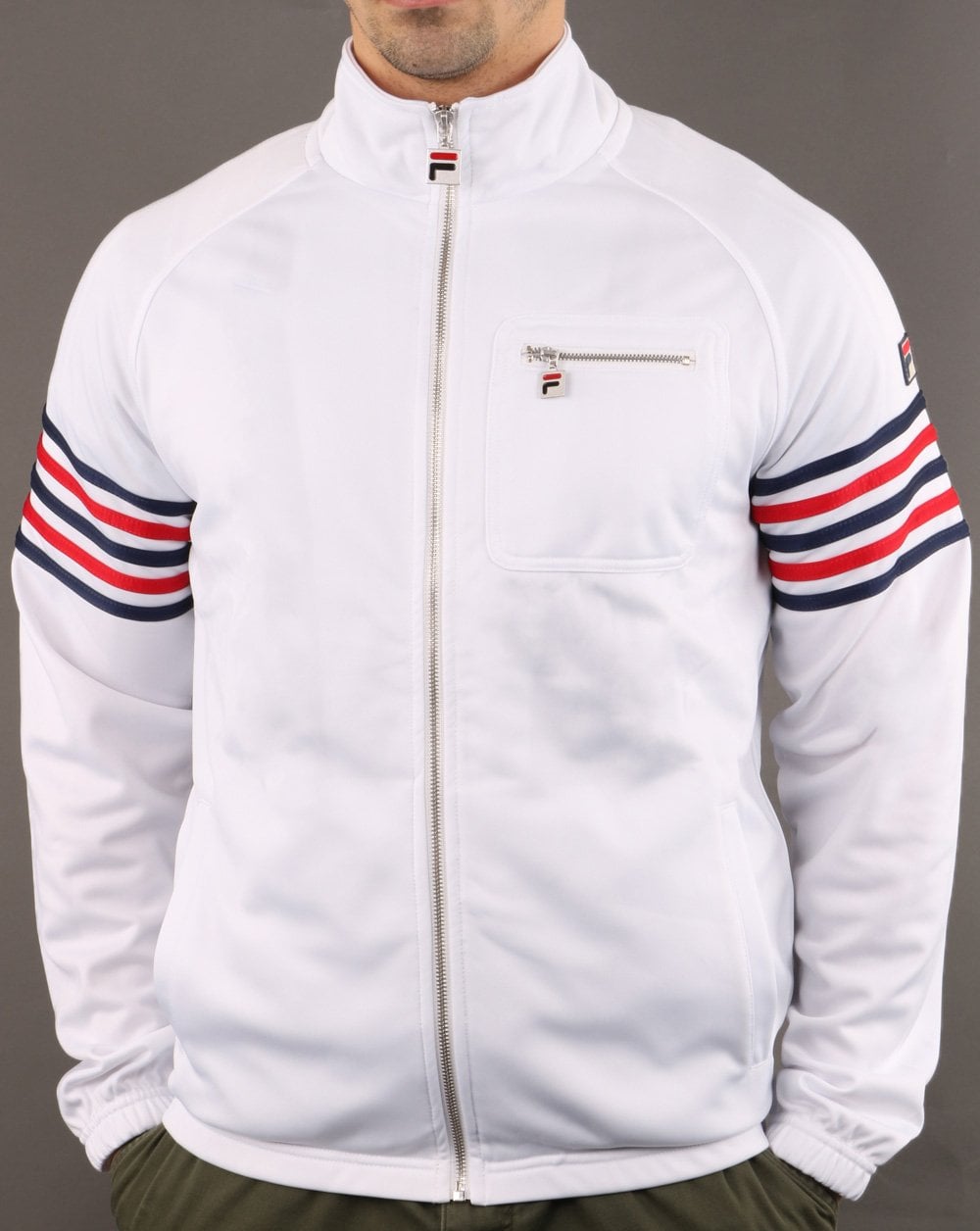 Fila Vintage 5 Stripe Track Top White/red/navy