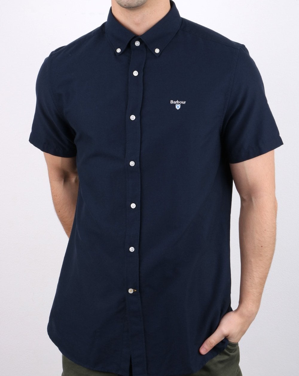 Barbour Oxford Short Sleeve Shirt Navy