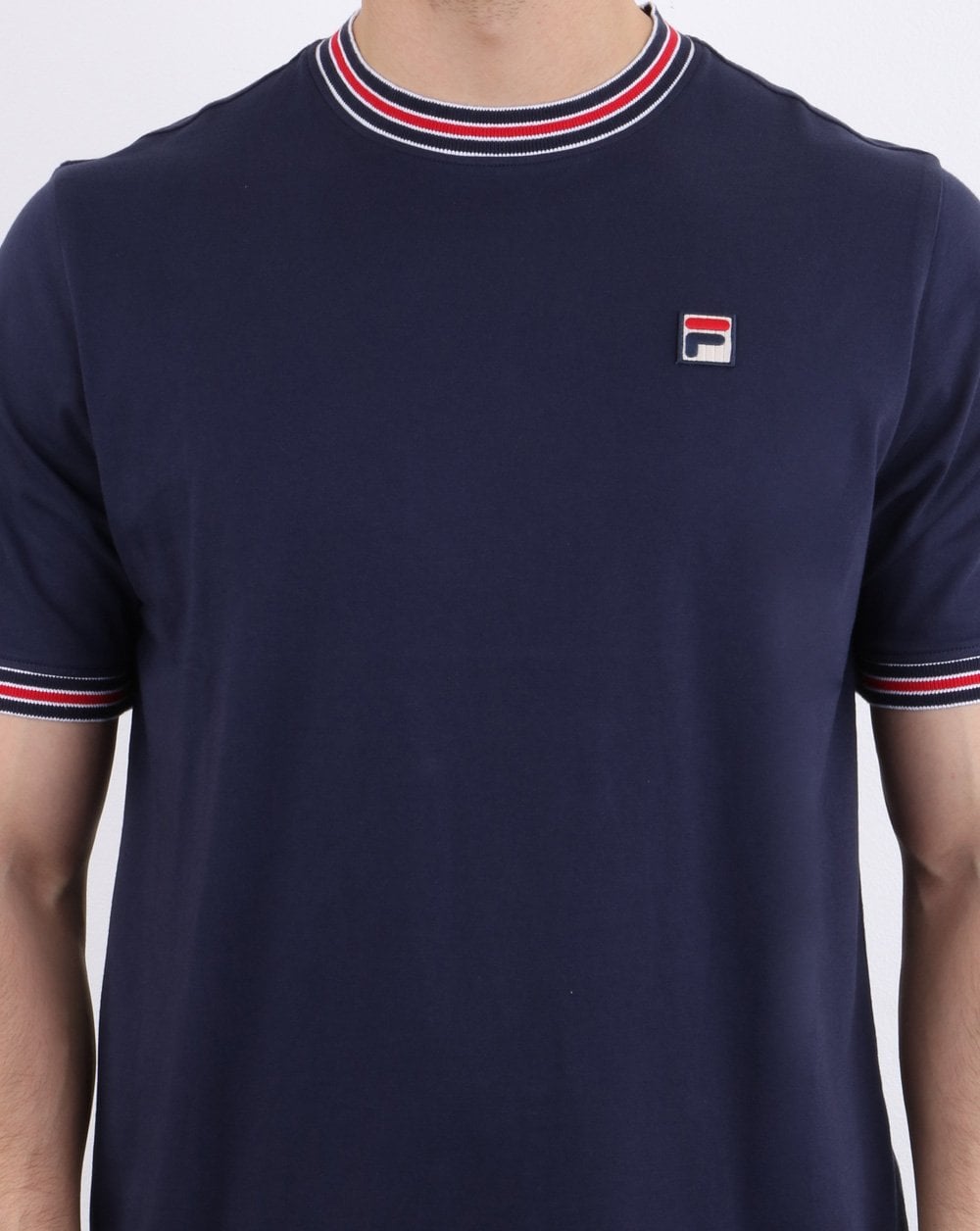 Fila Vintage Retro Ringer T Shirt Navy