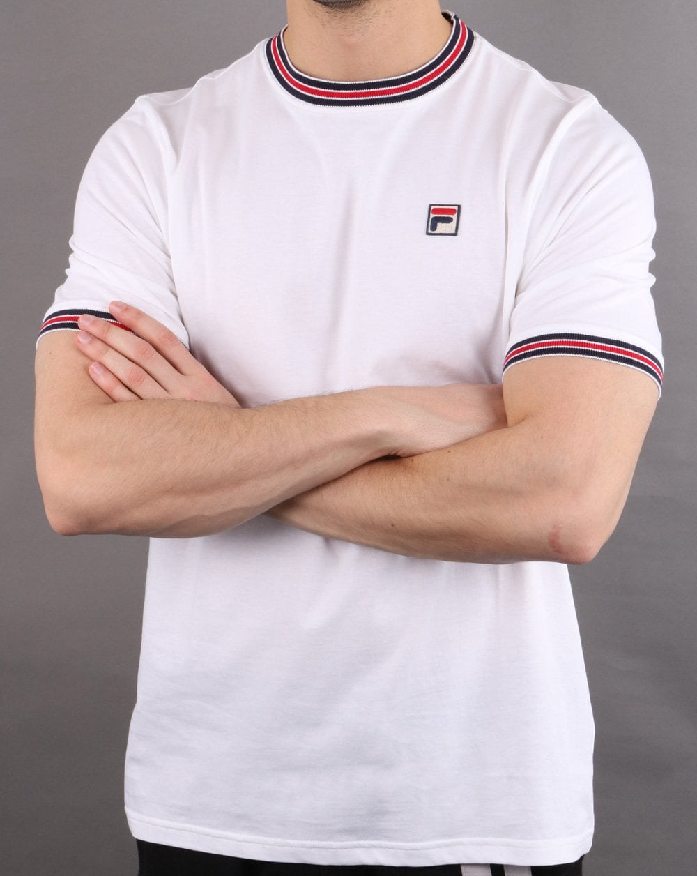 Fila Vintage Retro Ringer T Shirt White
