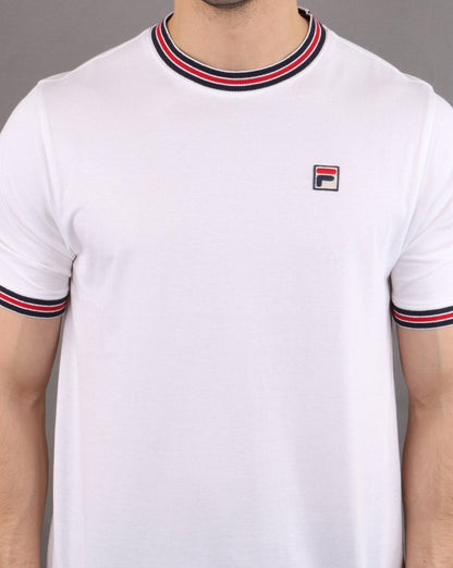 Fila Vintage Retro Ringer T Shirt White