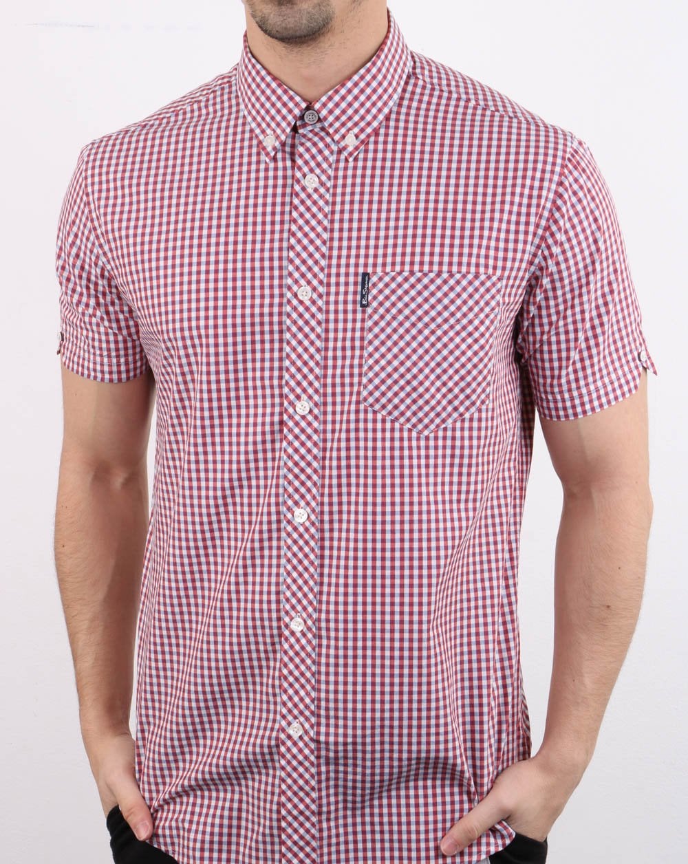 Ben Sherman Gingham Short Sleeve Shirt Red