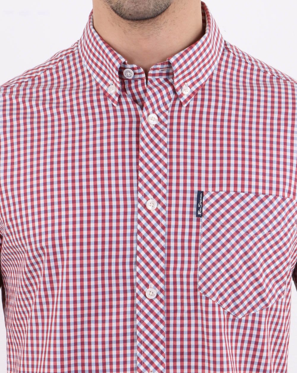 Ben Sherman Gingham Short Sleeve Shirt Red