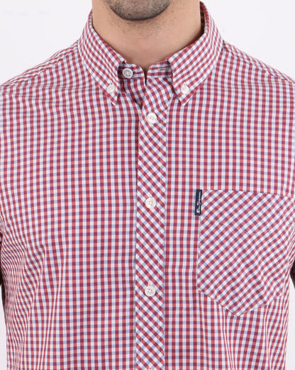 Ben Sherman Gingham Short Sleeve Shirt Red
