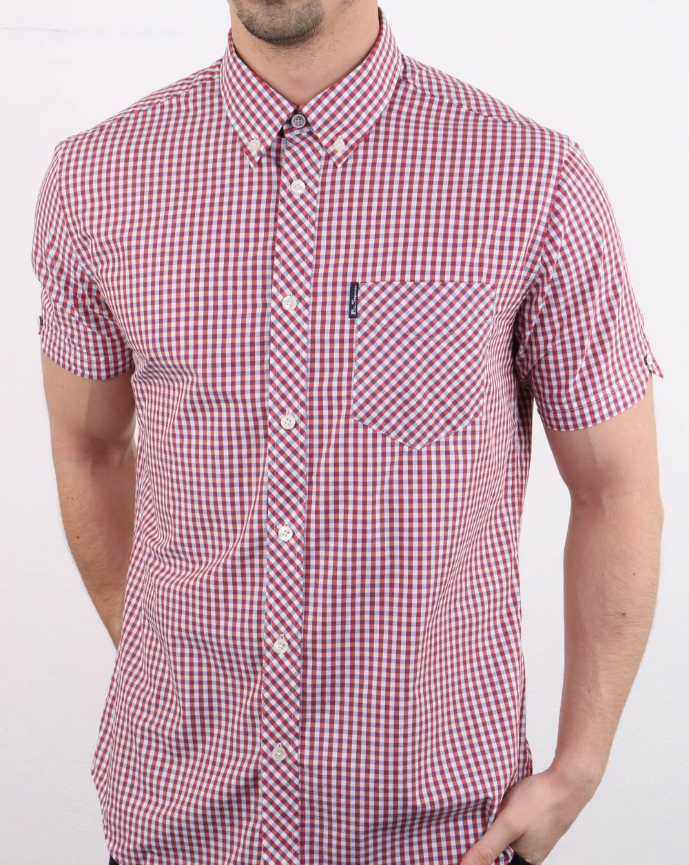 Ben Sherman Gingham Short Sleeve Shirt Red