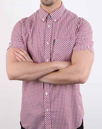 Ben Sherman Gingham Short Sleeve Shirt Red