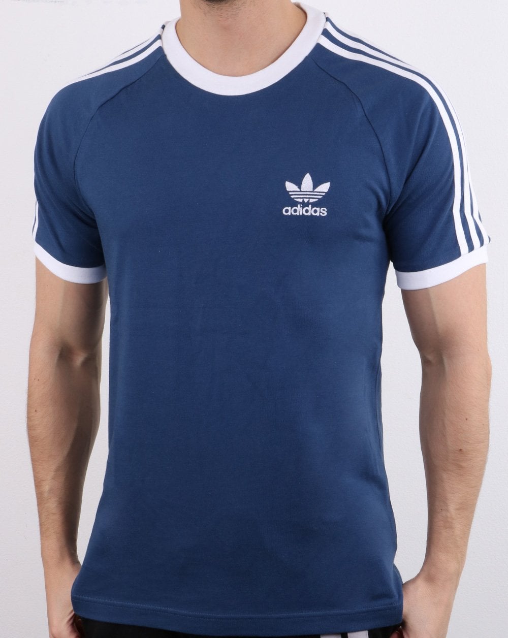 Adidas Originals 3 Stripes T Shirt Deep Blue