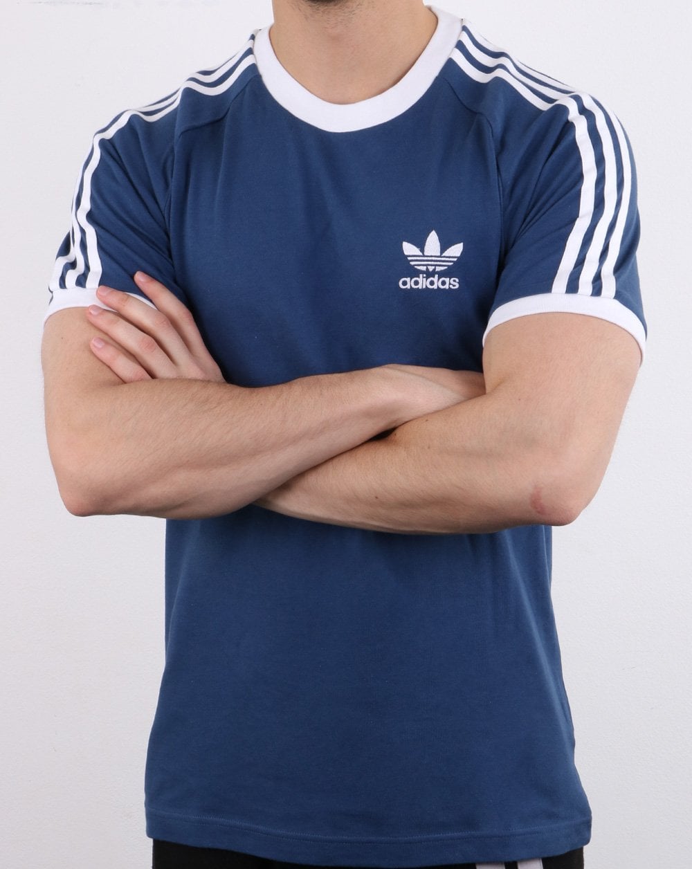 Adidas Originals 3 Stripes T Shirt Deep Blue