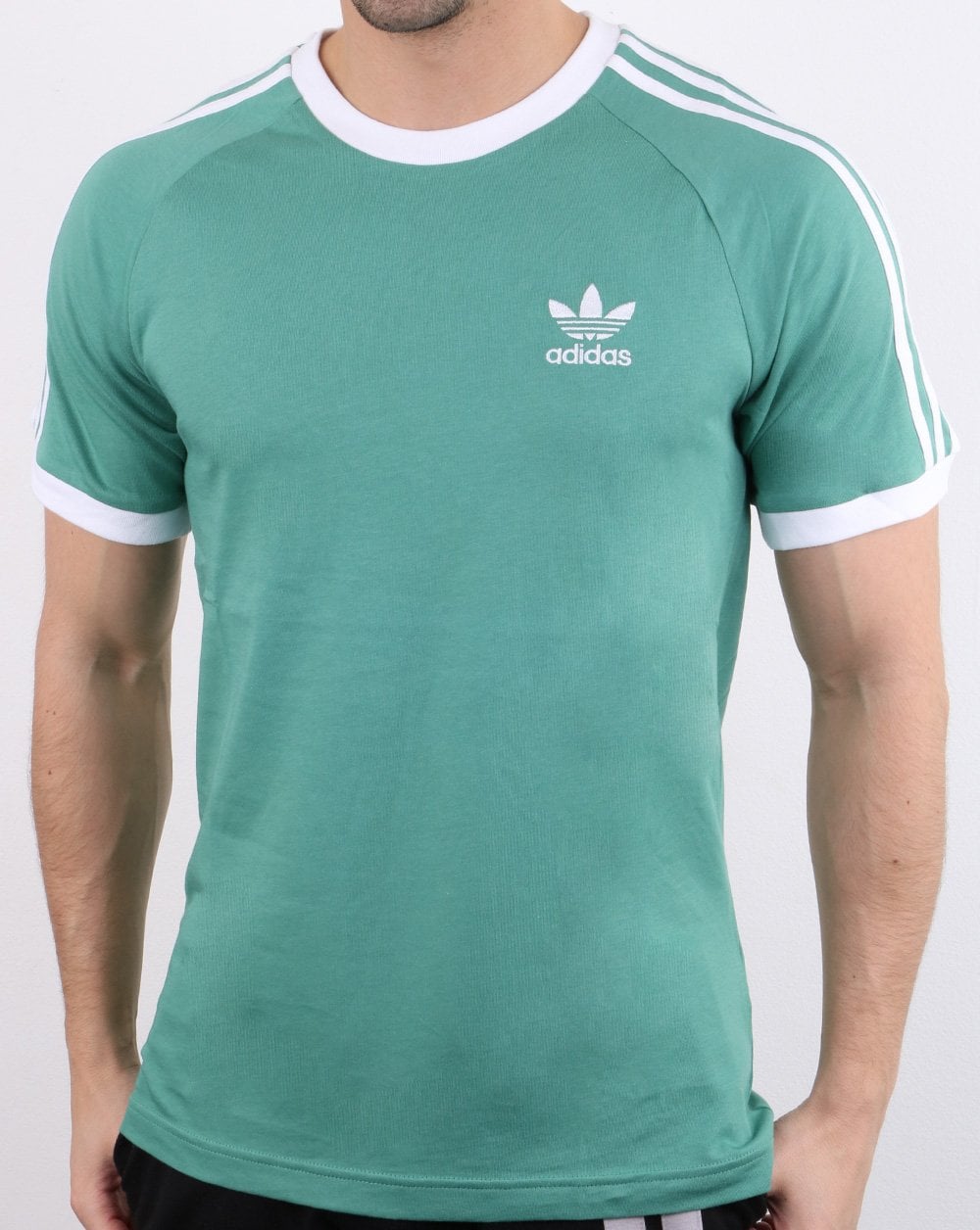 Adidas Originals 3 Stripes T Shirt Soft Green