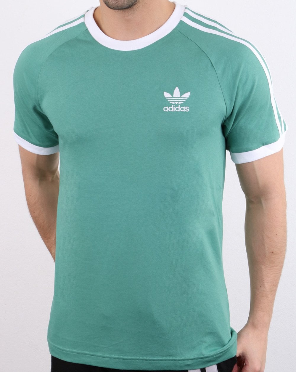 Adidas Originals 3 Stripes T Shirt Soft Green