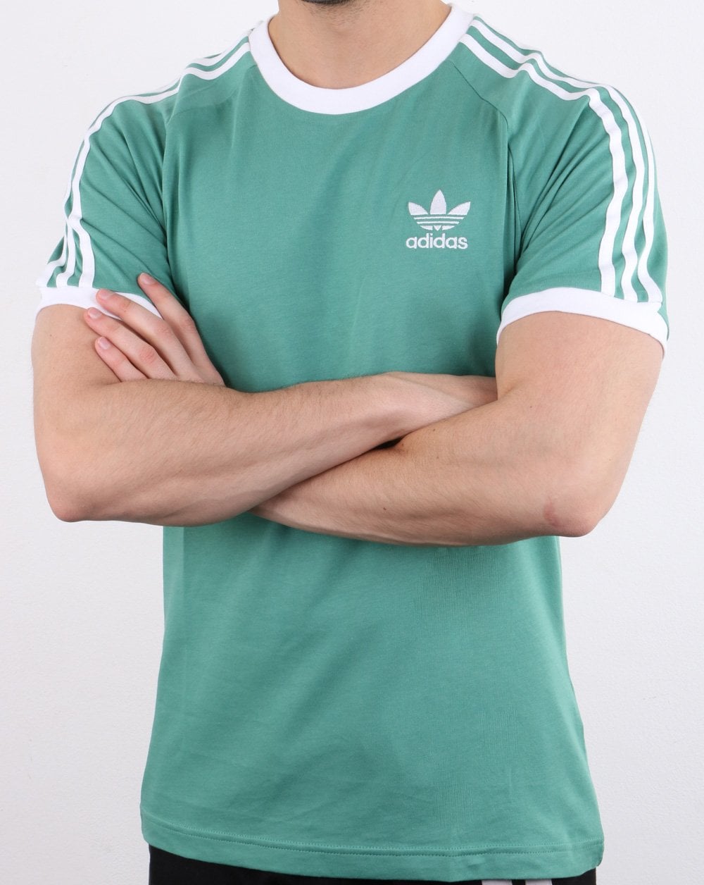 Adidas Originals 3 Stripes T Shirt Soft Green