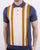 Ben Sherman Mod Stripe Knit Polo Shirt Light Indigo