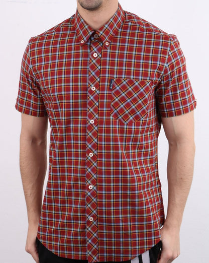 Ben Sherman Short Sleeve Check Shirt Red