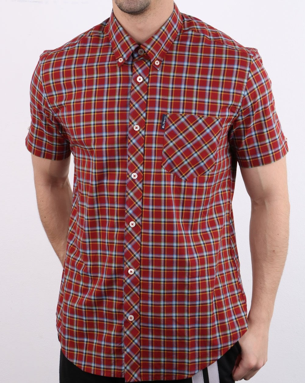 Ben Sherman Short Sleeve Check Shirt Red