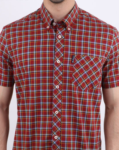 Ben Sherman Short Sleeve Check Shirt Red