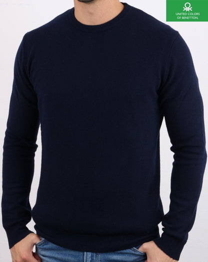 Benetton Merino Wool Jumper Navy