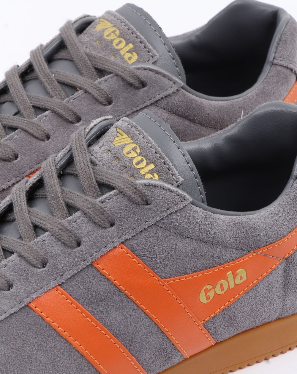 Gola Harrier Suede Trainer Grey/Orange
