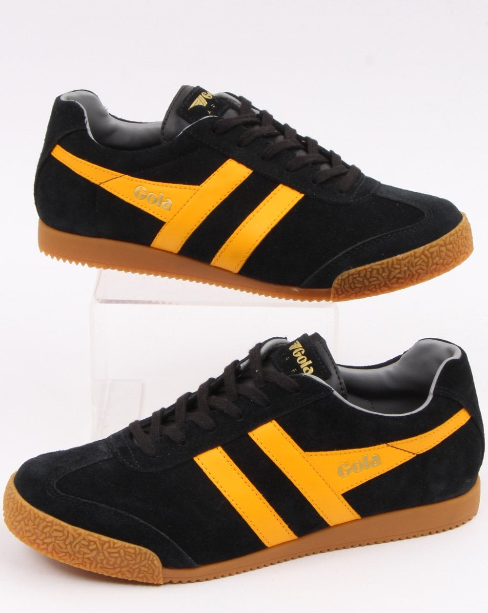 Gola Harrier Suede Trainer Black/Yellow