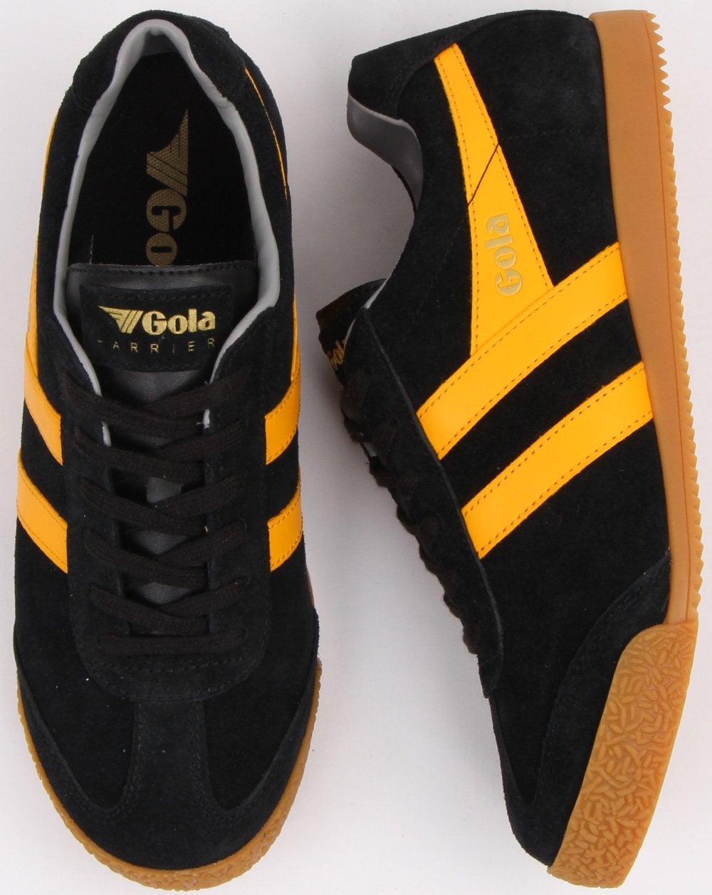 Gola Harrier Suede Trainer Black/Yellow