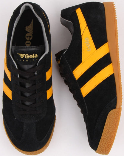 Gola Harrier Suede Trainer Black/Yellow