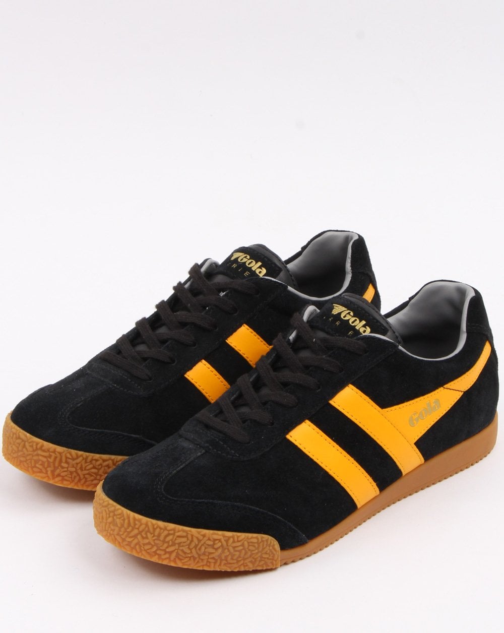 Gola Harrier Suede Trainer Black/Yellow