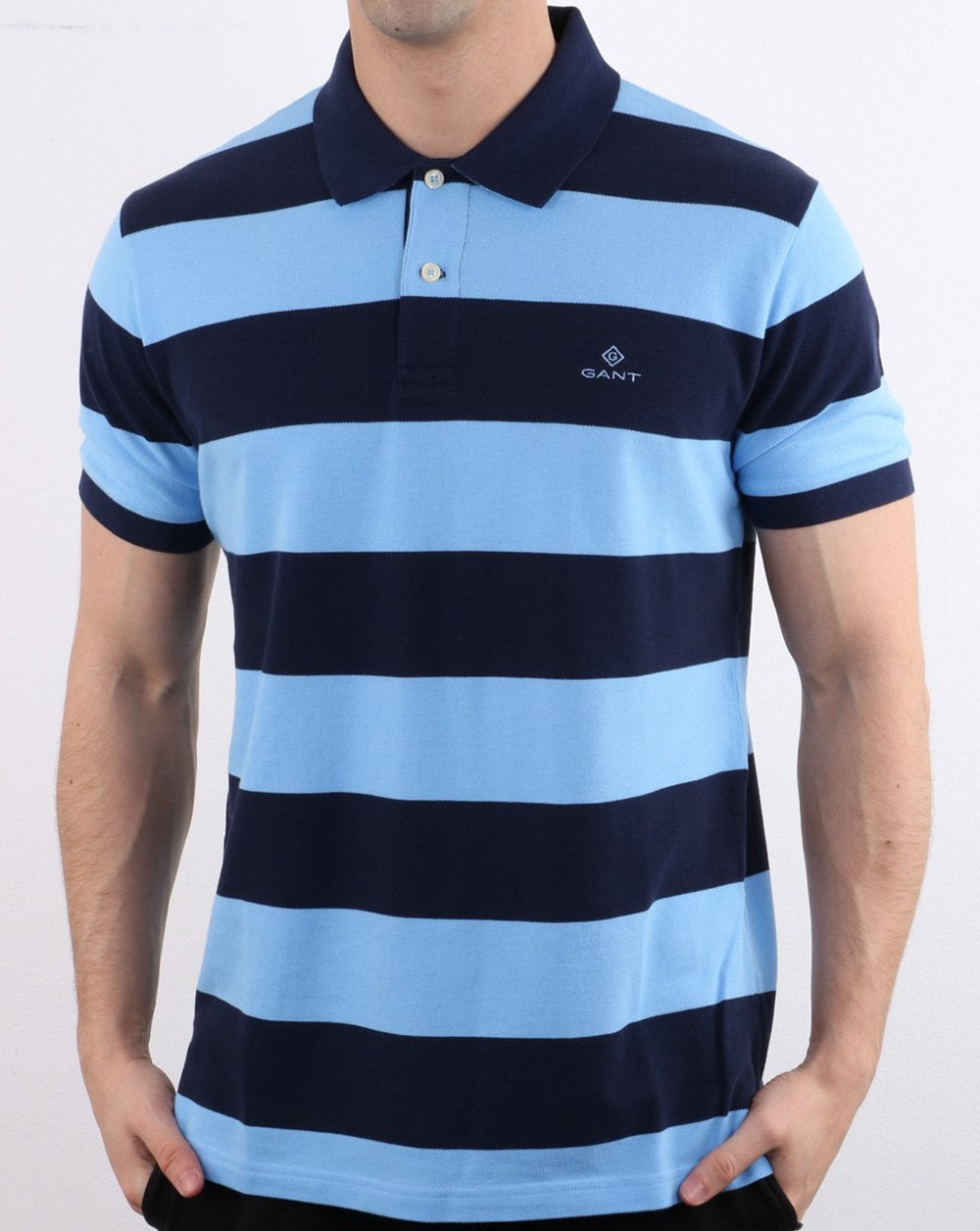 Gant Barstripe Pique Rugger Navy Blue