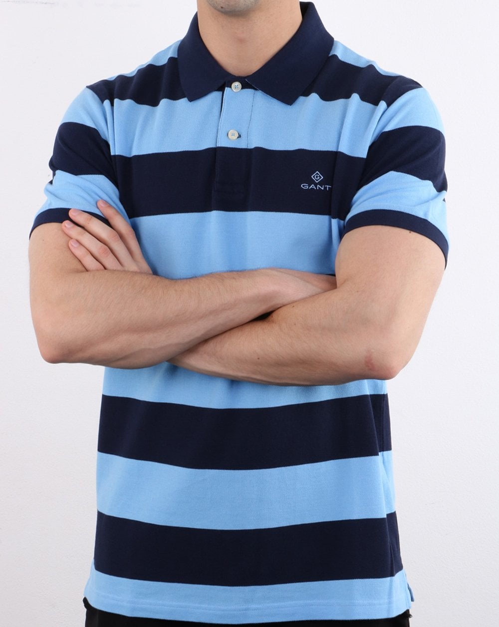 Gant Barstripe Pique Rugger Navy Blue