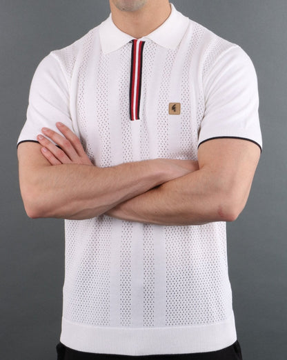 Gabicci Vintage Casino Polo Shirt White