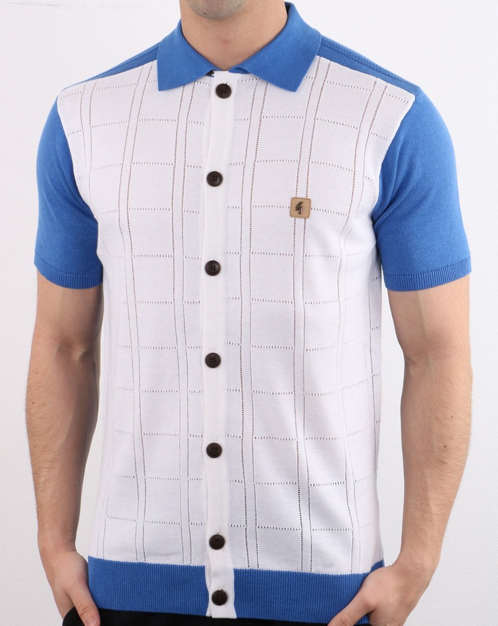 Gabicci Vintage Morgan Polo Shirt White and Blue