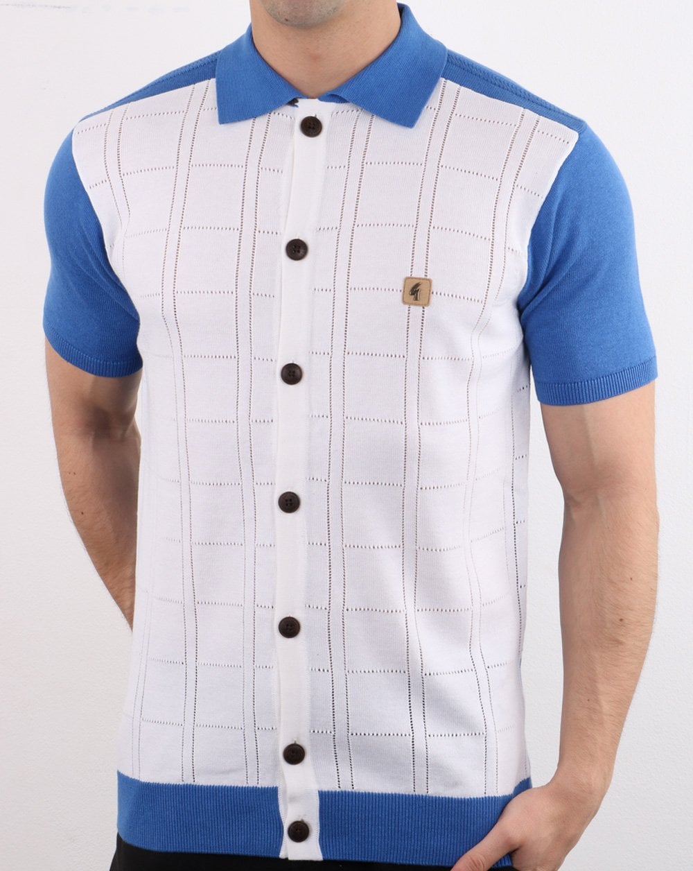 Gabicci Vintage Morgan Polo Shirt White and Blue