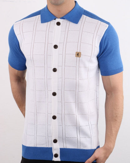 Gabicci Vintage Morgan Polo Shirt White and Blue